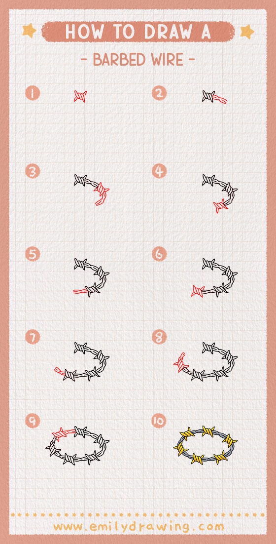 how to draw a barbed wire pinterest pin